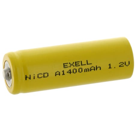 Exell Battery A Size 1.2V 1400mAh NiCD Button Top Rechargeable Battery EBC-303